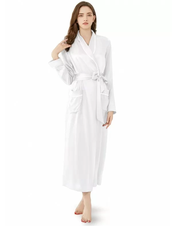 22 Momme Contra Trim And Full Length Silk Robe