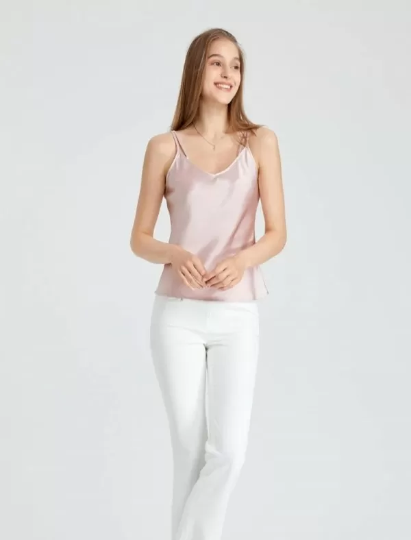 19 Momme V Neck Silk Camisole Top